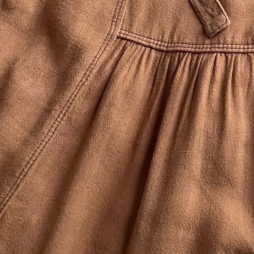 Free People Catch The Breeze Button Tiered Midi Dress Amber Wave Neutral Tan S - Picture 10 of 15